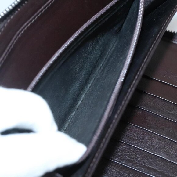 GUCCI GG Canvas Guccissima Wallet Leather Brown Silver - Picture 10 of 16